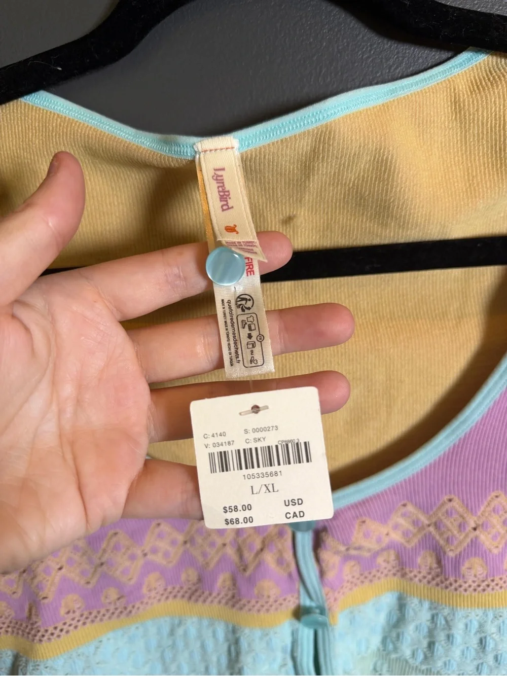 Anthropologie | Lyrebird Textured Seamless Pastel Crop Top | Large - XL / NWT